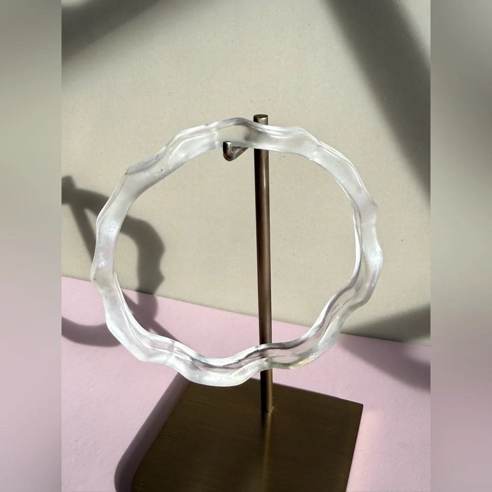 Clear Sculptural Resin Bangle Bracelet